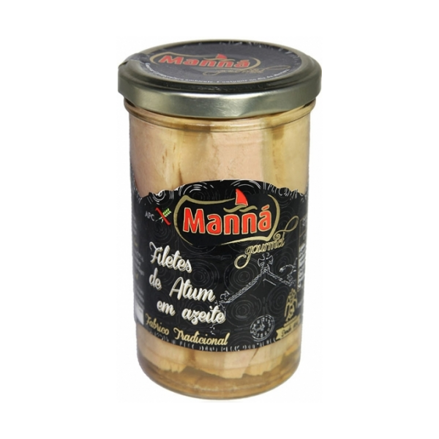 Filety tuniaka zavalitého v olivovom oleji 250g v skle Manná Gourmet