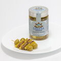 Špízy Gildas z kantábrijských ančovičkových filiet s olivami a jemne pikantnou papričkou Guindilla v oleji 250g CODESA Anchoas de Cantabria edícia LIMITADA 