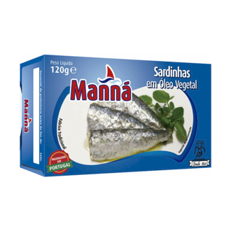 Portugalské sardinky v slnečnicovom oleji 120g Manná 