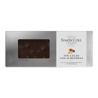 Turrón 70% horká čokoláda so španielskymi mandľami 250g Simón Coll