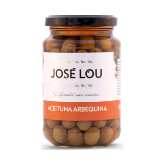 Naturálne olivy premenlivej farby odrody Arbequina 355g José Lou