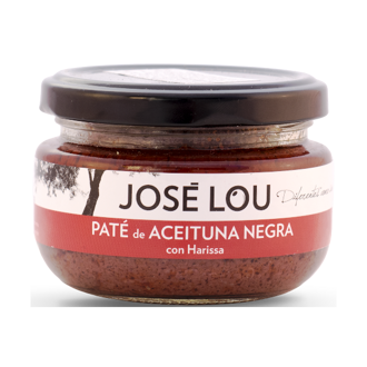 Nátierka z čiernych olív odrody Empeltre s pikantnou pastou harissa 120g José Lou