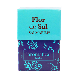 Kvety morskej soli s bylinkami Flor de Sal Aromática v papierovej krabičke 100g Salmarim