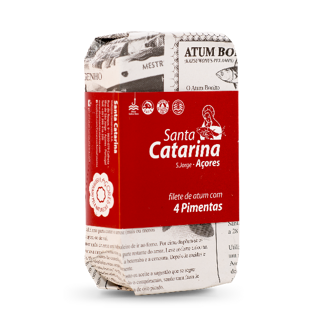 Filety tuniaka v olivovom oleji so 4 druhmi celého korenia 120g Santa Catarina