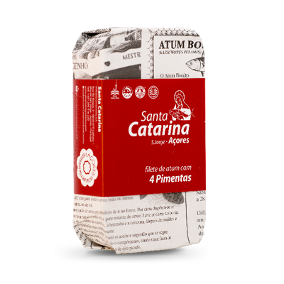 Filety tuniaka v olivovom oleji so 4 druhmi celého korenia 120g Santa Catarina