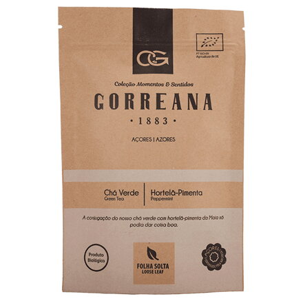 Zelený čaj z Azorských ostrovov s mätou piepornou 80g (sypaný) Gorreana
