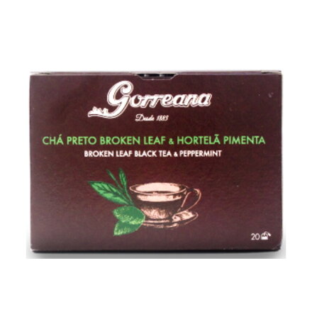 Čierny čaj z Azorských ostrovov s mätou piepornou vrecúškový 40g (20x2g) Gorreana