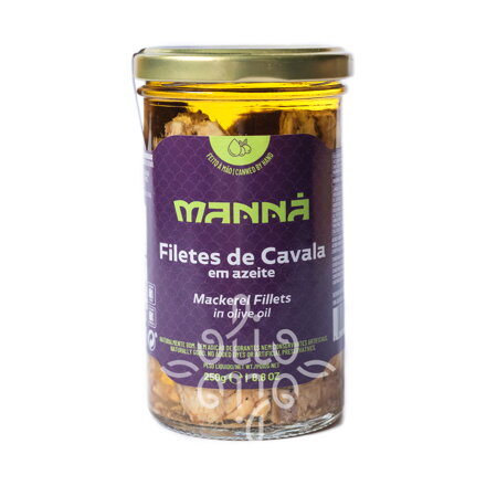 Filety makrely v olivovom oleji 250g v skle MANNÁ
