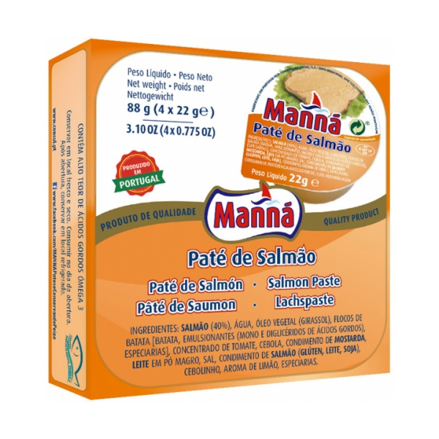 Lososová paštéta 88g (balenie 4x22g) Manná