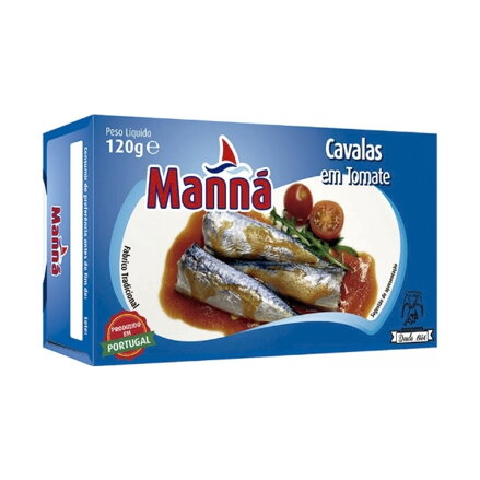 Portugalské makrelky v paradajkovej omáčke 120g Manná