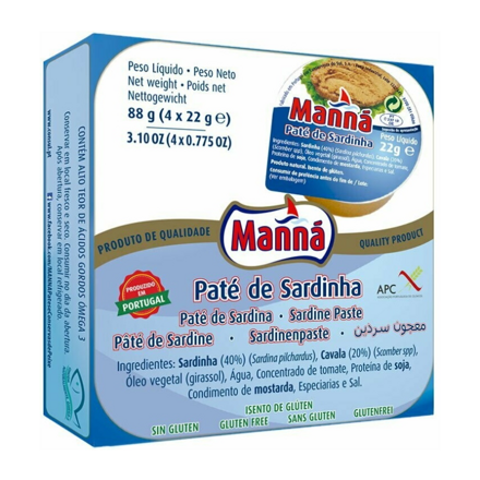 Sardinková paštéta 88g (balenie 4x22g) bezlepková MANNÁ