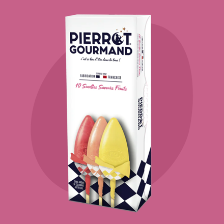 Ovocné lízanky s rôznymi príchuťami (10 ks) v darčekovej krabičke 130g Pierrot Gourmand