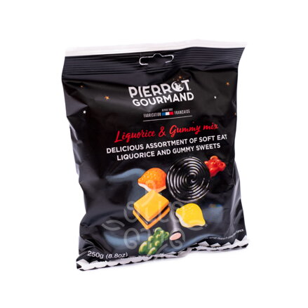 Mix francúzskych lekoricových a gumových želé cukríkov 250g Pierrot Gourmand