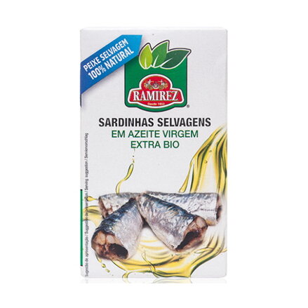 Portugalské sardinky v bio extra panenskom olivovom oleji 125g Ramirez