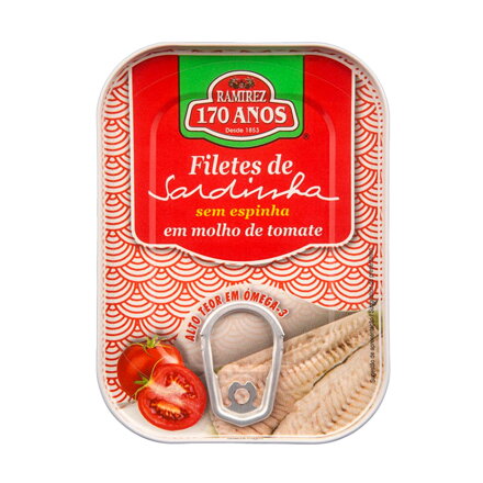 Filety sardinky bez kostí v krémovej paradajkovej omáčke s vínom a zeleninou 100g Ramirez