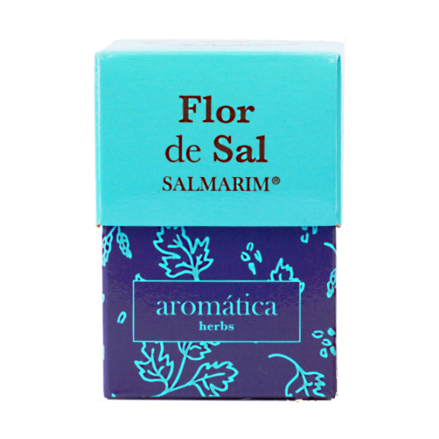 Kvety morskej soli s bylinkami Flor de Sal Aromática v papierovej krabičke 100g Salmarim