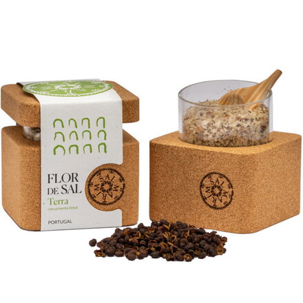 Kvety morskej soli Flor de Sal s timutským korením v korku 50g Salmarim edícia Elements TERRA (Zem)