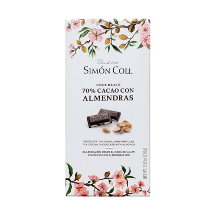 70% horká čokoláda s mandľami 100g Simón Coll
