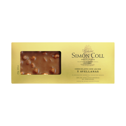 Turrón mliečna čokoláda s celými lieskovcami 250g Simón Coll