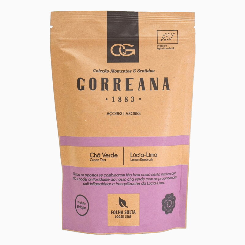 Zelený čaj z Azorských ostrovov s alojziou citrónovou 80g (sypaný) Gorreana