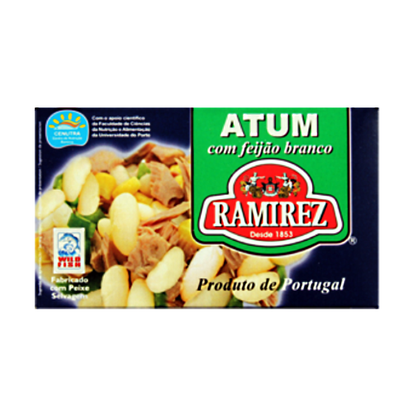 Tuniakový šalát s bielou fazuľou, zelenou paprikou a čiernymi olivami 120g Ramirez Tuniakový šalát s bielou fazuľou, zelenou paprikou a čiernymi olivami 120g Ramirez