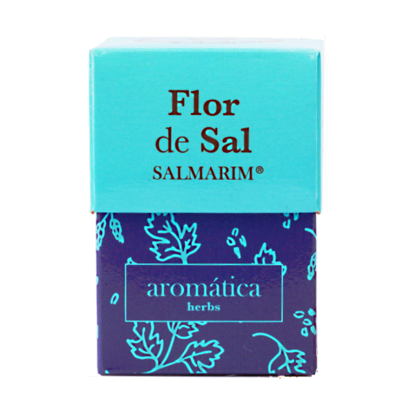 Kvety morskej soli s bylinkami Flor de Sal Aromática v papierovej krabičke 100g Salmarim