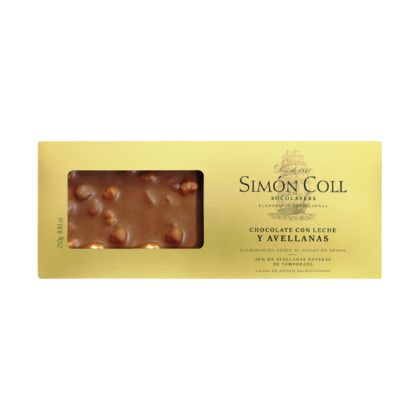 Turrón mliečna čokoláda s celými lieskovcami 250g Simón Coll Turrón mliečna čokoláda s celými lieskovcami 250g Simón Coll