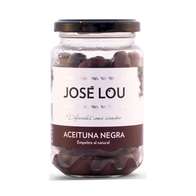 Čierne naturálne olivy typickej aragónskej odrody Empeltre 210g José Lou