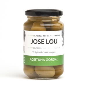 Veľké zelené olivy odrody Gordal bez kôstky 370g José Lou
