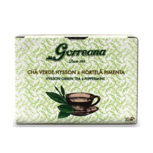 Zelený čaj z Azorských ostrovov s mätou piepornou vrecúškový 40g (20x2g) Gorreana