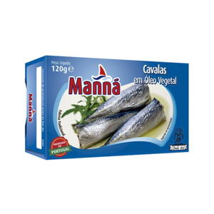 Portugalské makrelky v slnečnicovom oleji 120g Manná