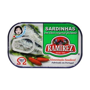 Portugalské pikantné sardinky v rastlinnom oleji 125g Ramirez